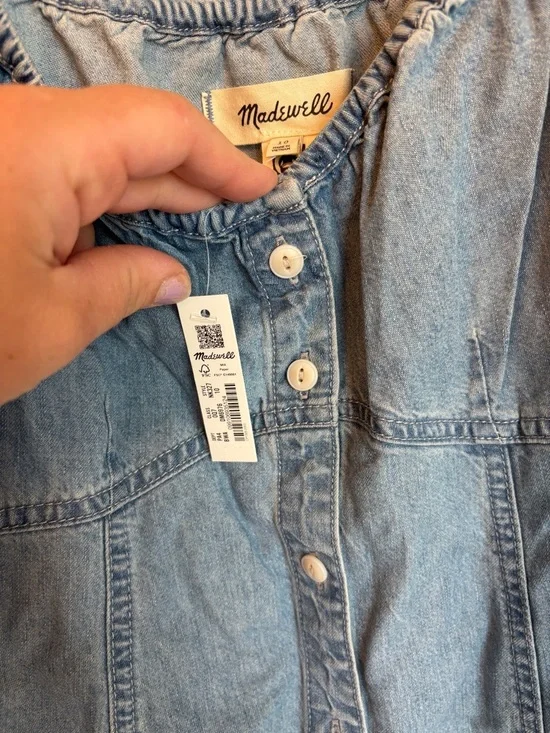 Madewell Light Blue Denim Midi Dress with Buttons - Picture 2 of 6